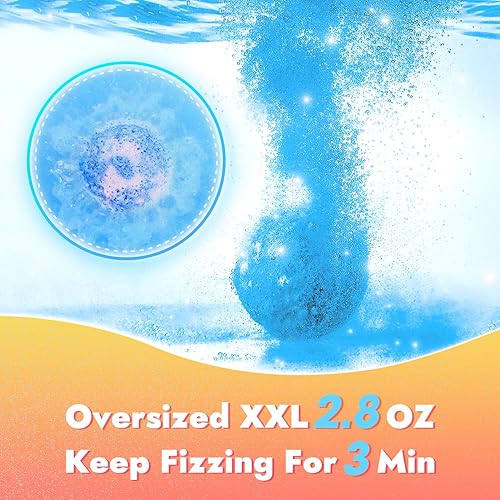 Miniatura 2 de Bombas de baño para niños con sorpresa en el interior, 9 bombas de baño hechas a mano de gran tamaño para niñas y niños pequeños de 3 a 12 años,