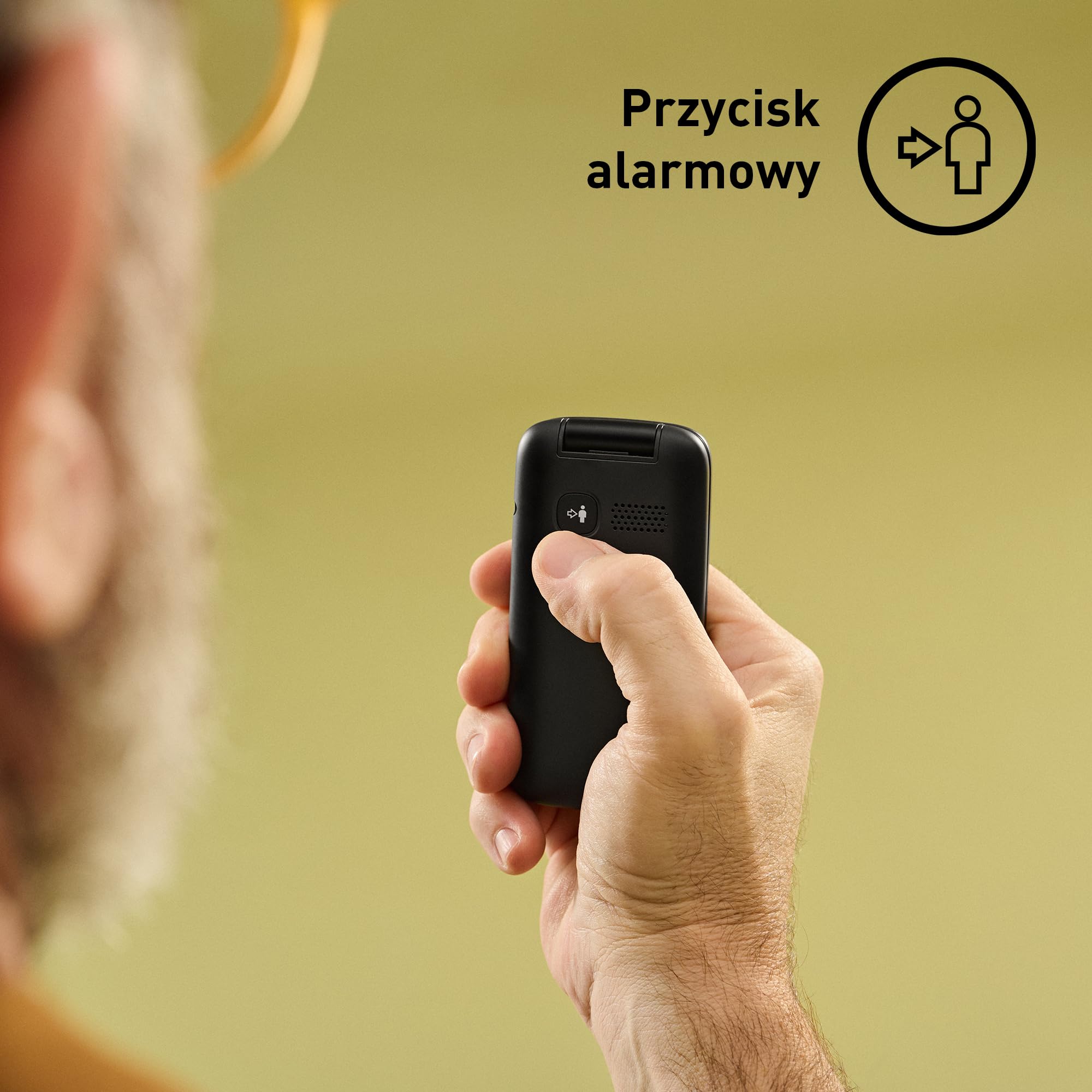 Panasonic KX-TU410 Telefon Komórkowy 4G Składany 2,4 Cala, Przycisk SOS, Bluetooth 5.0, HAC, Głośnik, IP44, Czarny