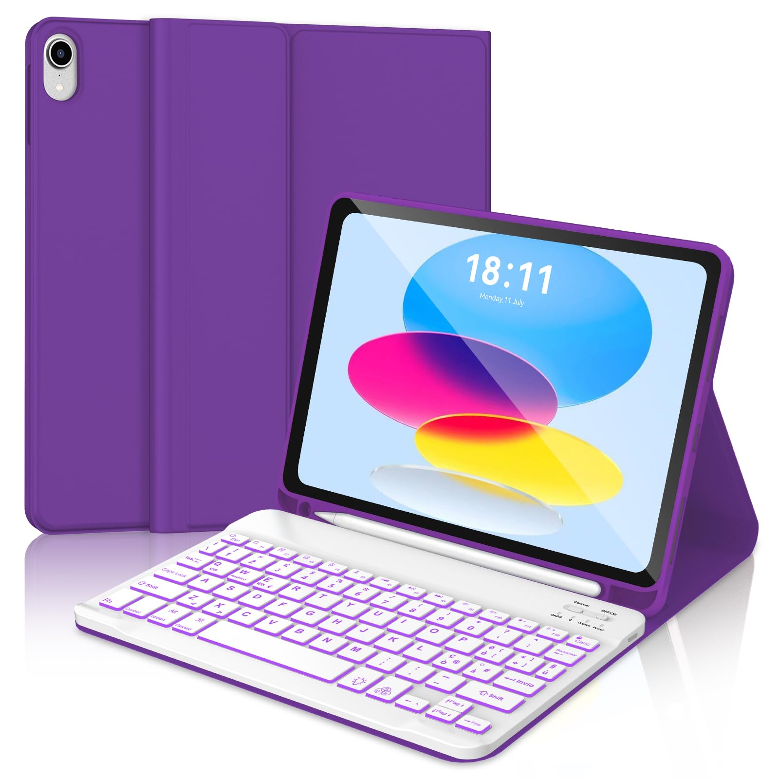 Tastiera Bluetooth Per IPad 10a/11a Generazione - Custodia Con Supporto Pencil E Tastiera Italiana QWERTY