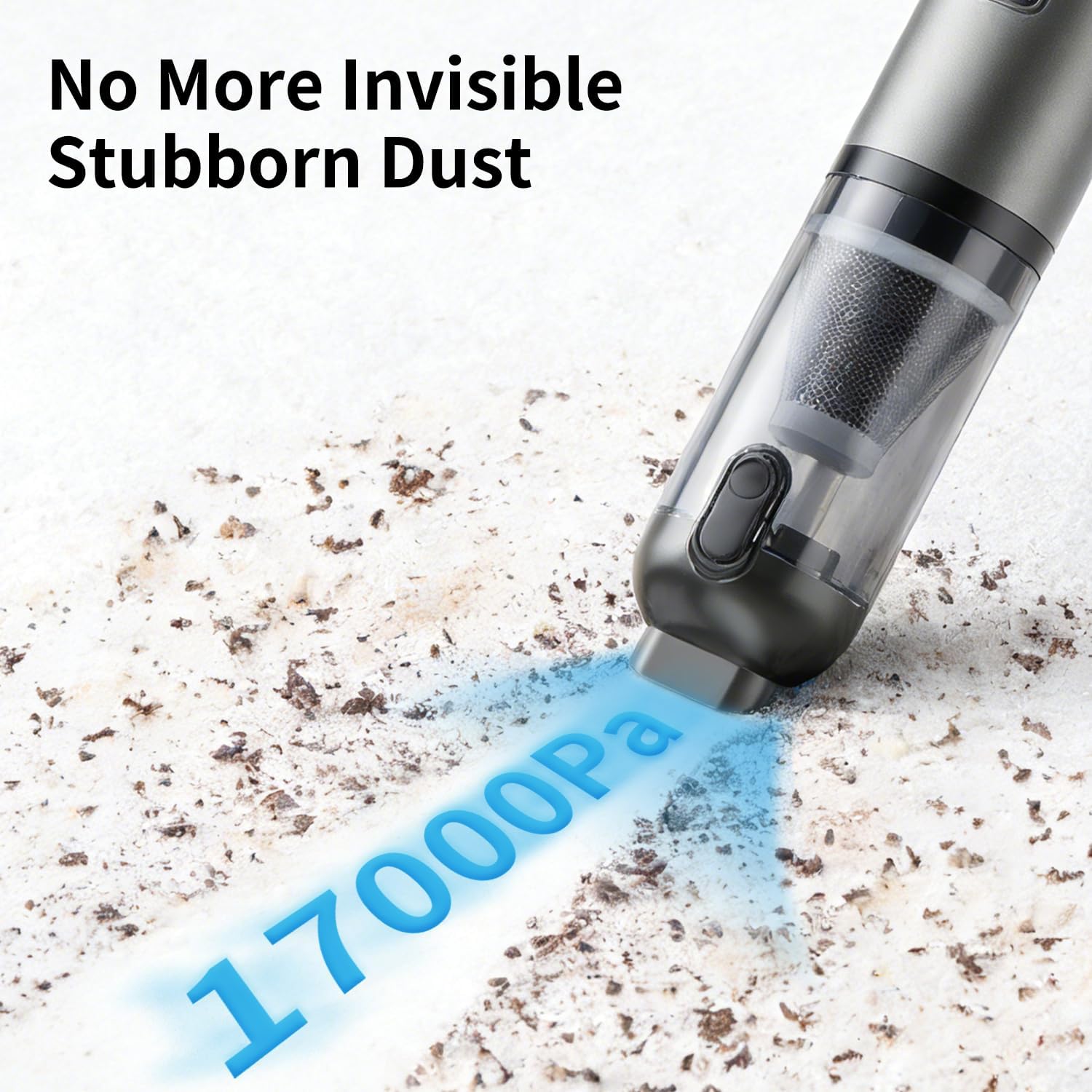 JFX Car Portable Cordless Handheld Vacuum Cleaner with 17000pa Suction Power, 4-in-1 Mini Cordless Vacuum with 3 Suction Mode, Type-C Charge, Handheld Vacuum for Small Jobs, Car, Office Desk, Keyboard