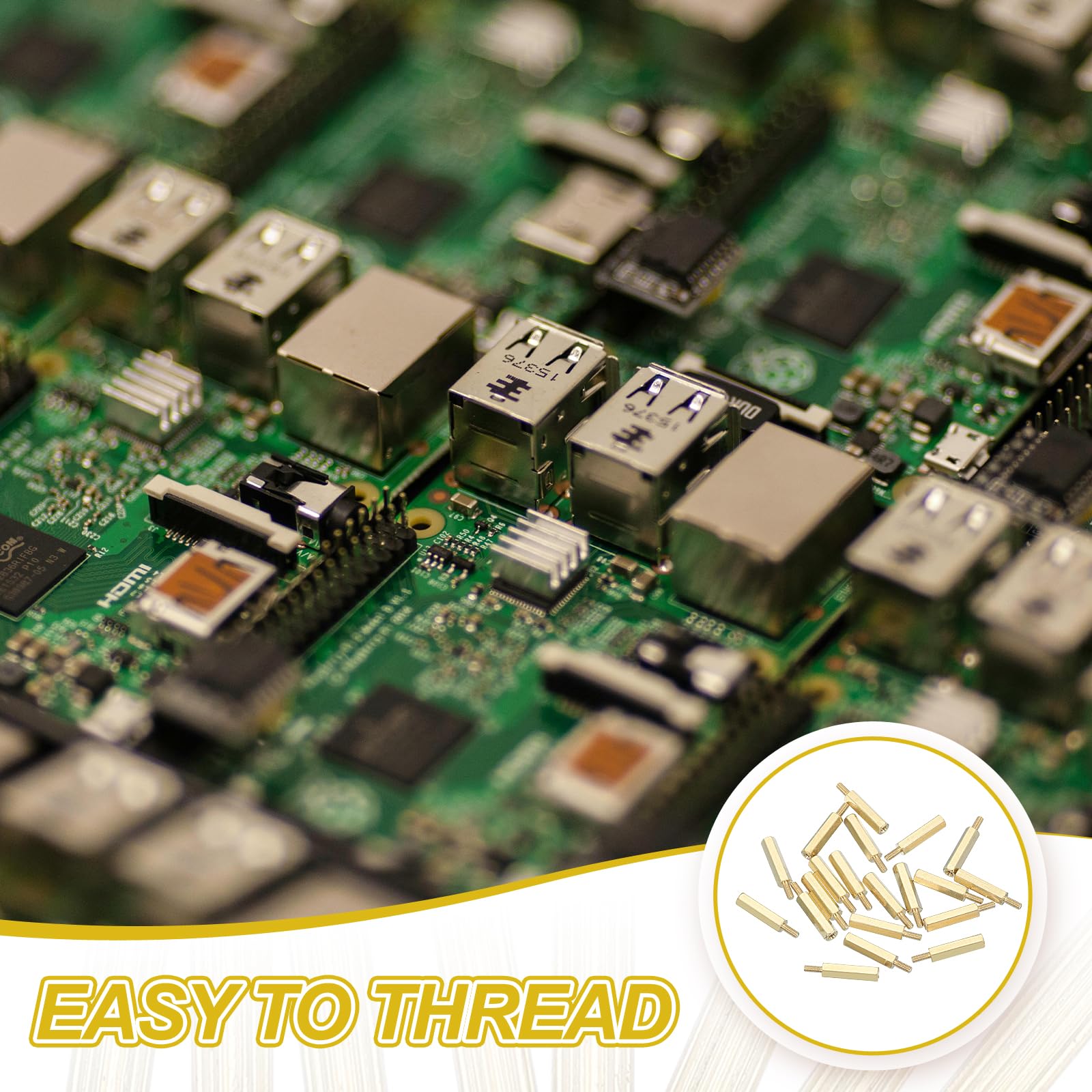 PATIKIL M2.5 x 18+6 mm Female Thread Hex Brass PCB Standoff - Image 4