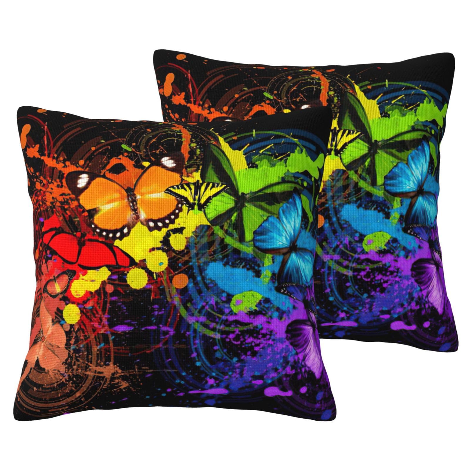 Taies d'oreiller en lin au motif papillon pour cocooner sur le canapé