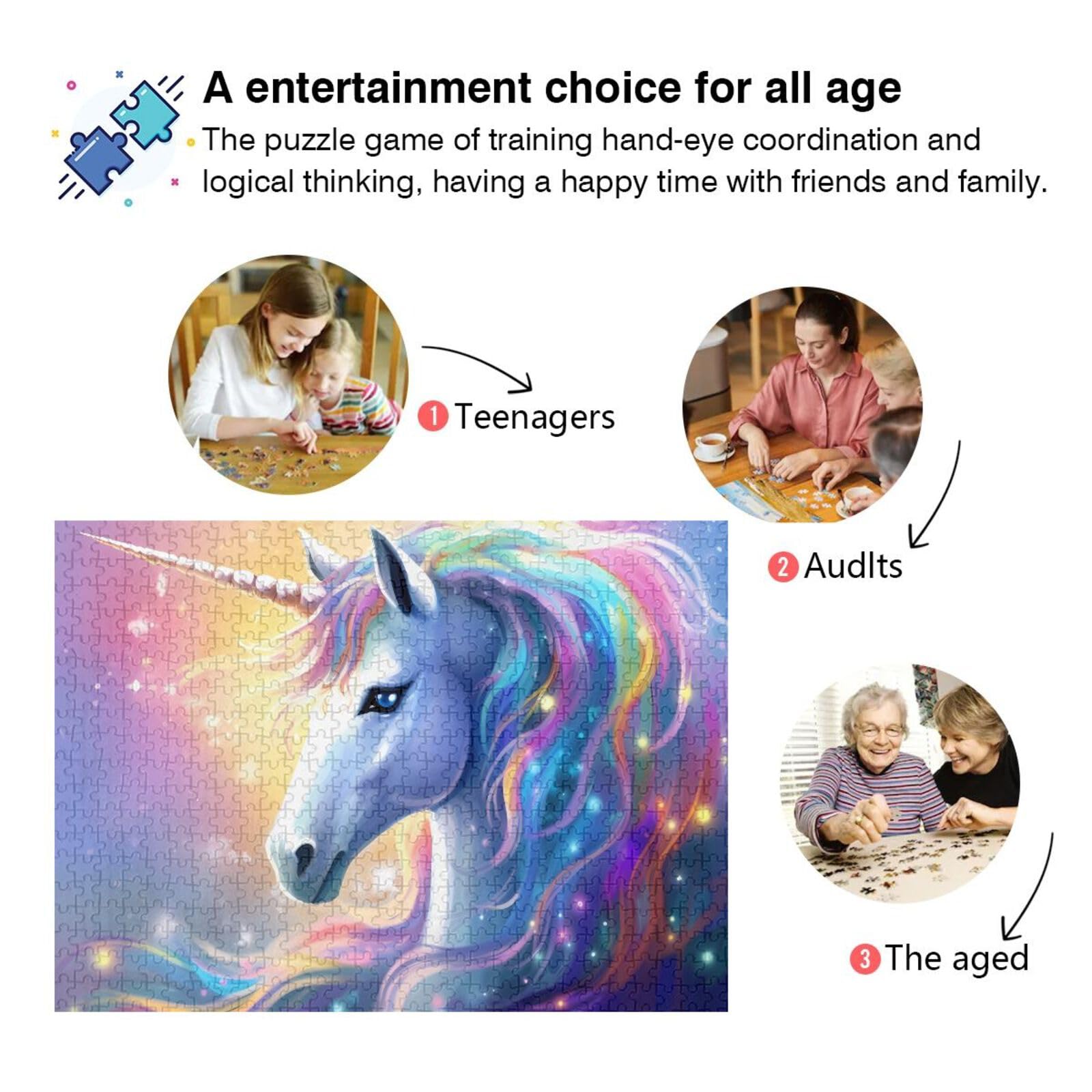Amazon.com: UMIRIKO Cute Unicorn Puzzles 500 Pieces Jigsaw