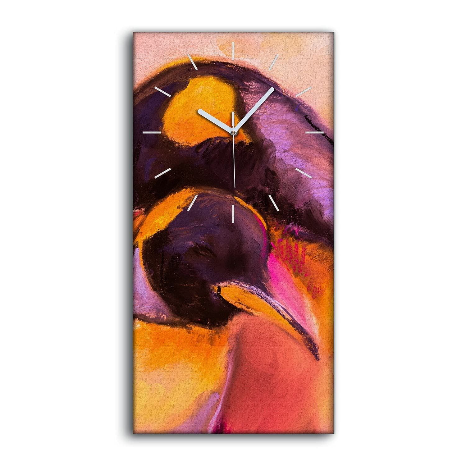 Horloge sur Toile Art Mural Haut de Gamme 30x60cm Mains Blanches