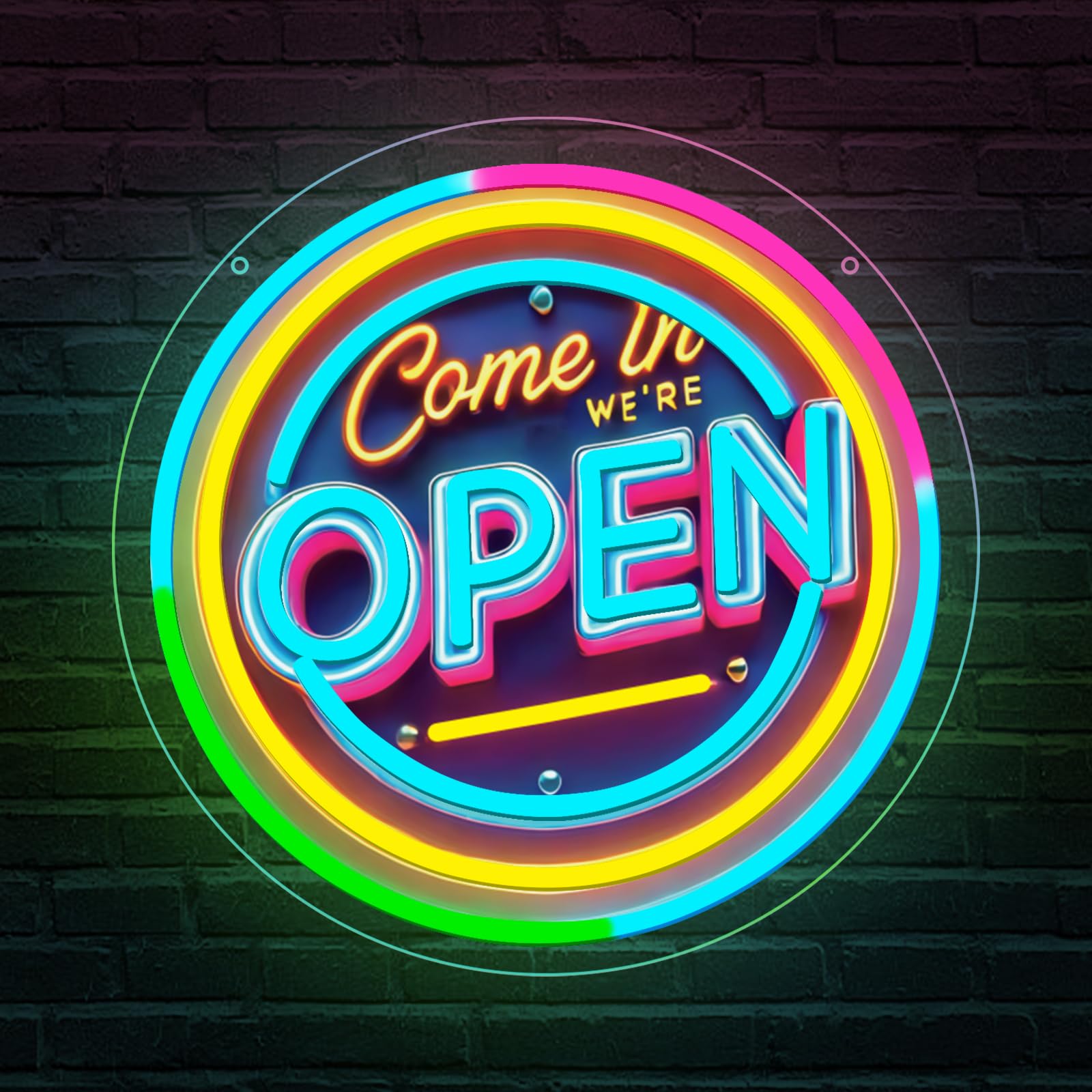 Come in, We Are Open Segno Neon – Ideale per Arredamento di Muri e Finestre di Negozi, Bar, Club, Pub, Decorazione LED, Ottimo Regalo per Camera da Letto, Stanza da Gioco, Festa di Compleanno