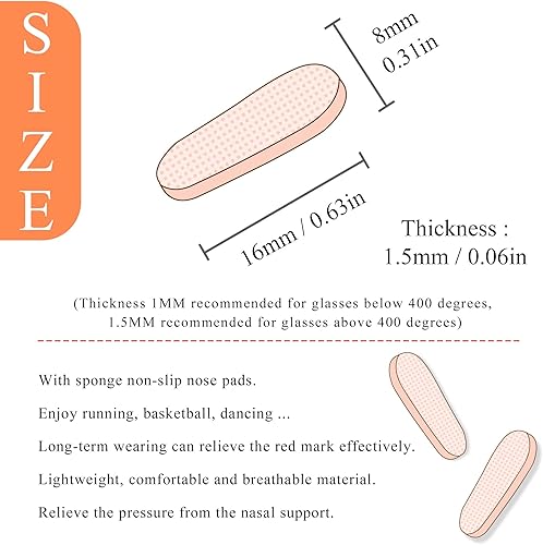 Miniatura 13 de Almohadillas de espuma suave para la nariz, autoadhesivas, antideslizantes, almohadillas de nariz gruesas para lentes, lentes de sol, 8 pares, 0.069