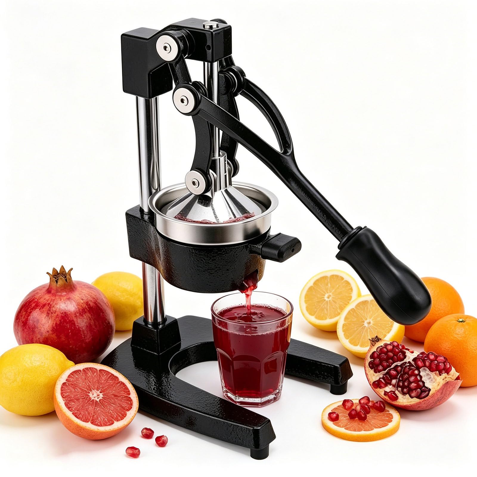 BoluDukNN Manual Cast Iron Juicer, Commercial Lemon Squeezer, With Removable Strainer and Non-slip Suction Cup,Maximum Juice Yield, For Orange Lemon Pomegranate