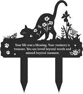 Grave Markers for Cemetery for Cat, Metal Grave Markers Yard Memorial Pet, Decorations for