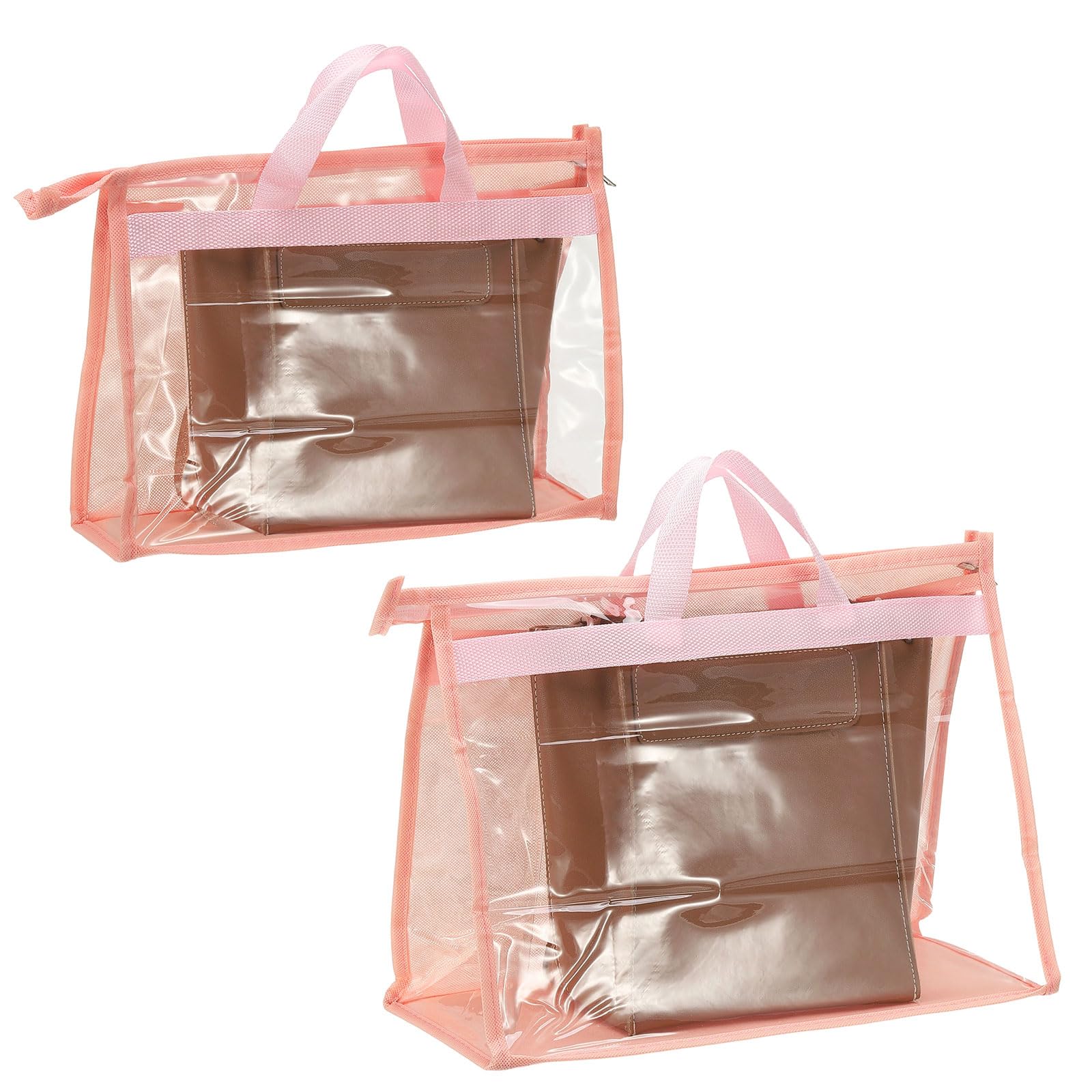 Sac à poussière pour sacs à main rose lot de 2 housses de rangement avec fermeture éclair