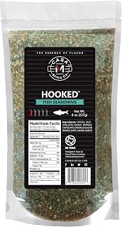 Casa M Spice Co Hooked Fish Seasoning • Very Low Sodium • No MSG • Gluten Free • Keto Friendly • Seafood Spices— 1/2 Pound of Gourmet Dry Rub in a Plastic Bulk Bag