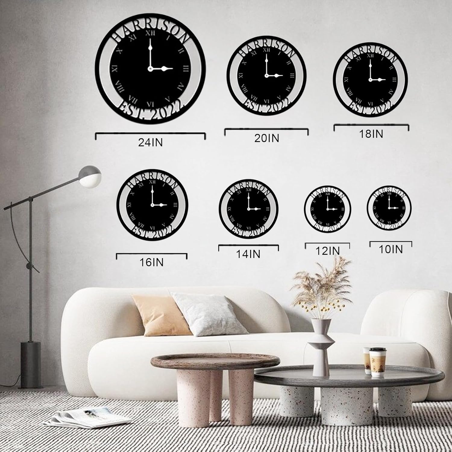 Custom Metal Clock Living Room Decor Creative Metal Wall Clock Personalized Metal Clock Sign Custom Metal Sign Family Name Clock Housewarming Gifts
