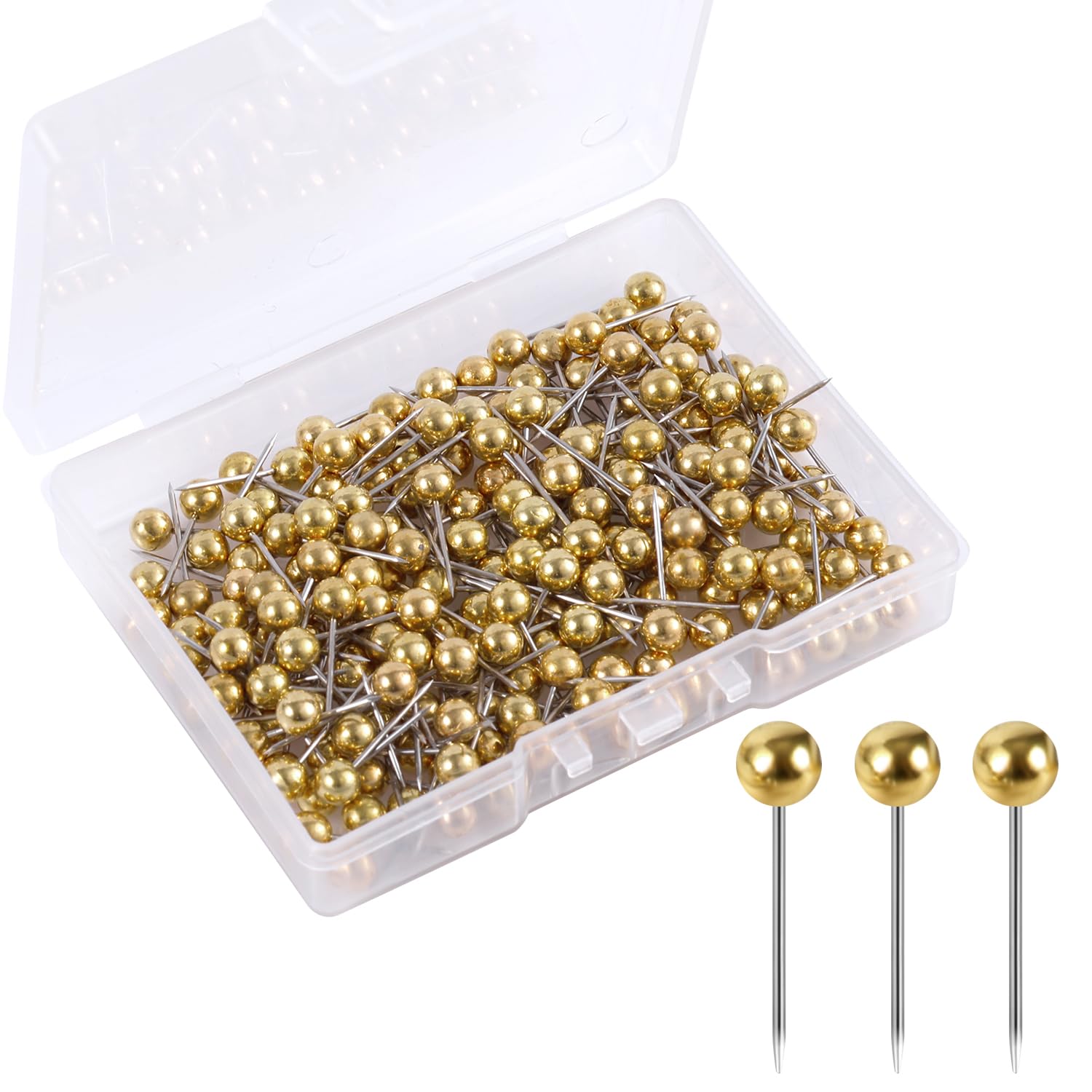 200pcs Map Push Pins, Round Head Pins for Travel Map