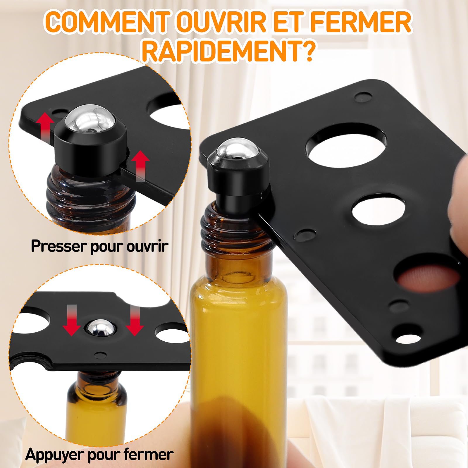 13 Pièces Flacon Roll On Vide, 10ml Roll On Huile Essentielle Vide Bouteil, Verre Couleur Thé Flacon Roll On avec Bille en Acier Inoxydable, Flacons à Bille Rechargeables pour Cosmétiques, Parfums