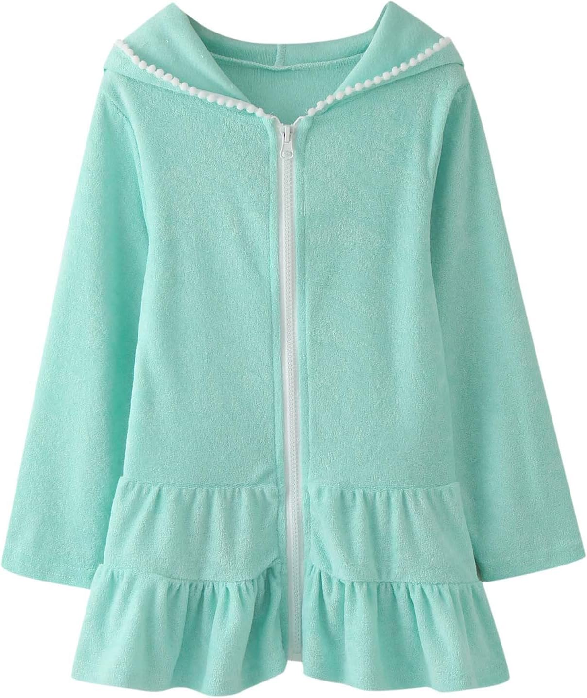 Janfu Swimwear Cover Up for Girls,46 Years Girls Bathing