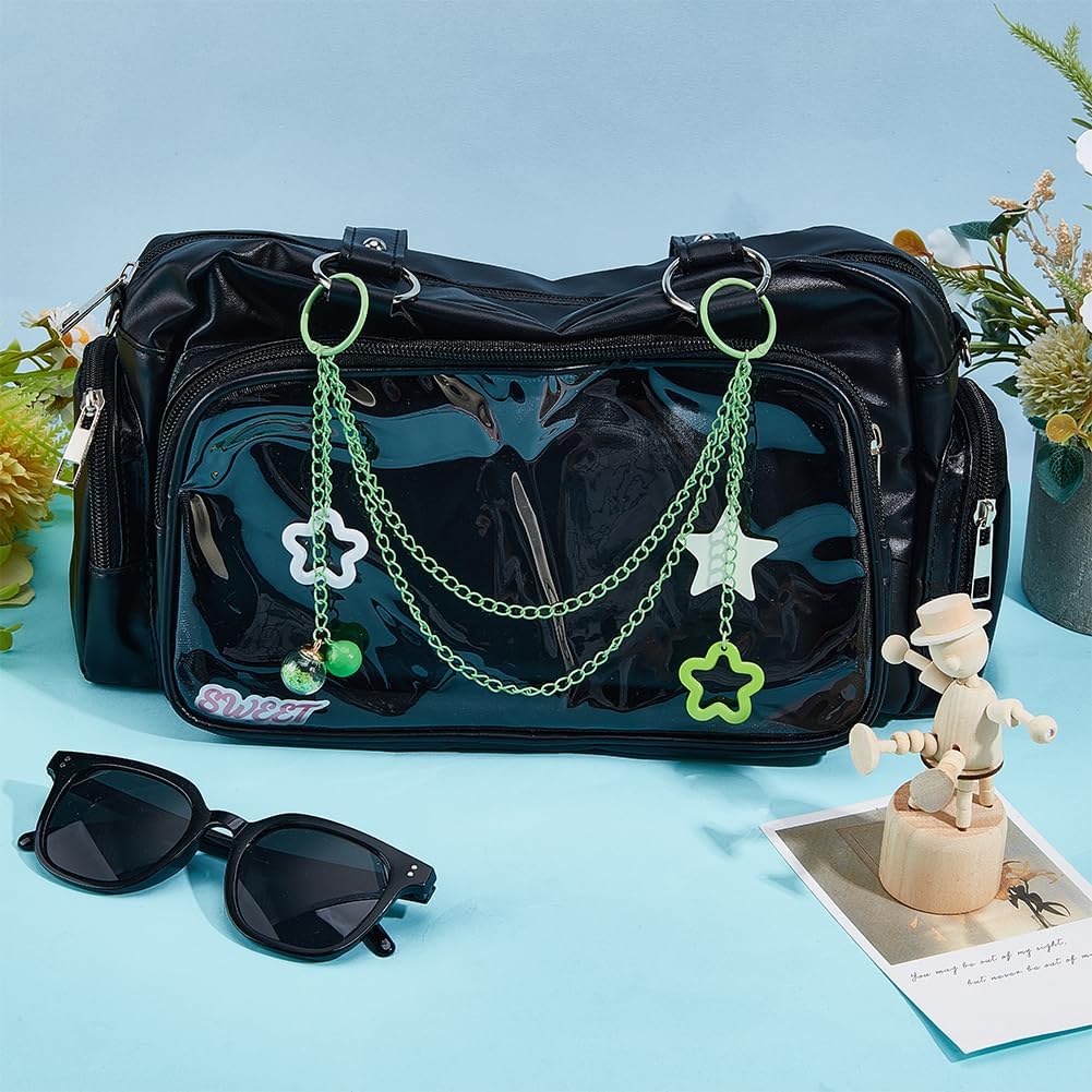 OLYCRAFT Ita Bag Chain Green Bag Purse Charm Chain with Star Pendant Candy Color Chains Charms Ita Bags Accessories DIY Decoration Bag Accessory Pin Decorative Chains for Women Handbags Decor