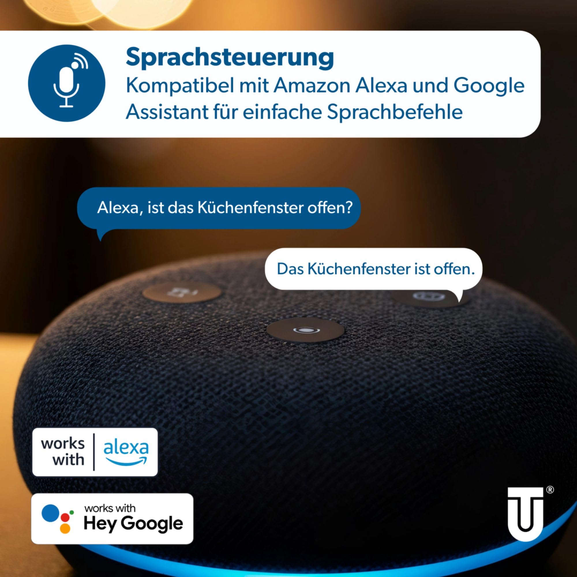 Unitec Czujnik magnetyczny do drzwi/okien z Wi-Fi, powiadomienia na smartfonie, czujnik ostrzegawczy WLAN, nie wymaga bramki, zasilanie bateryjne