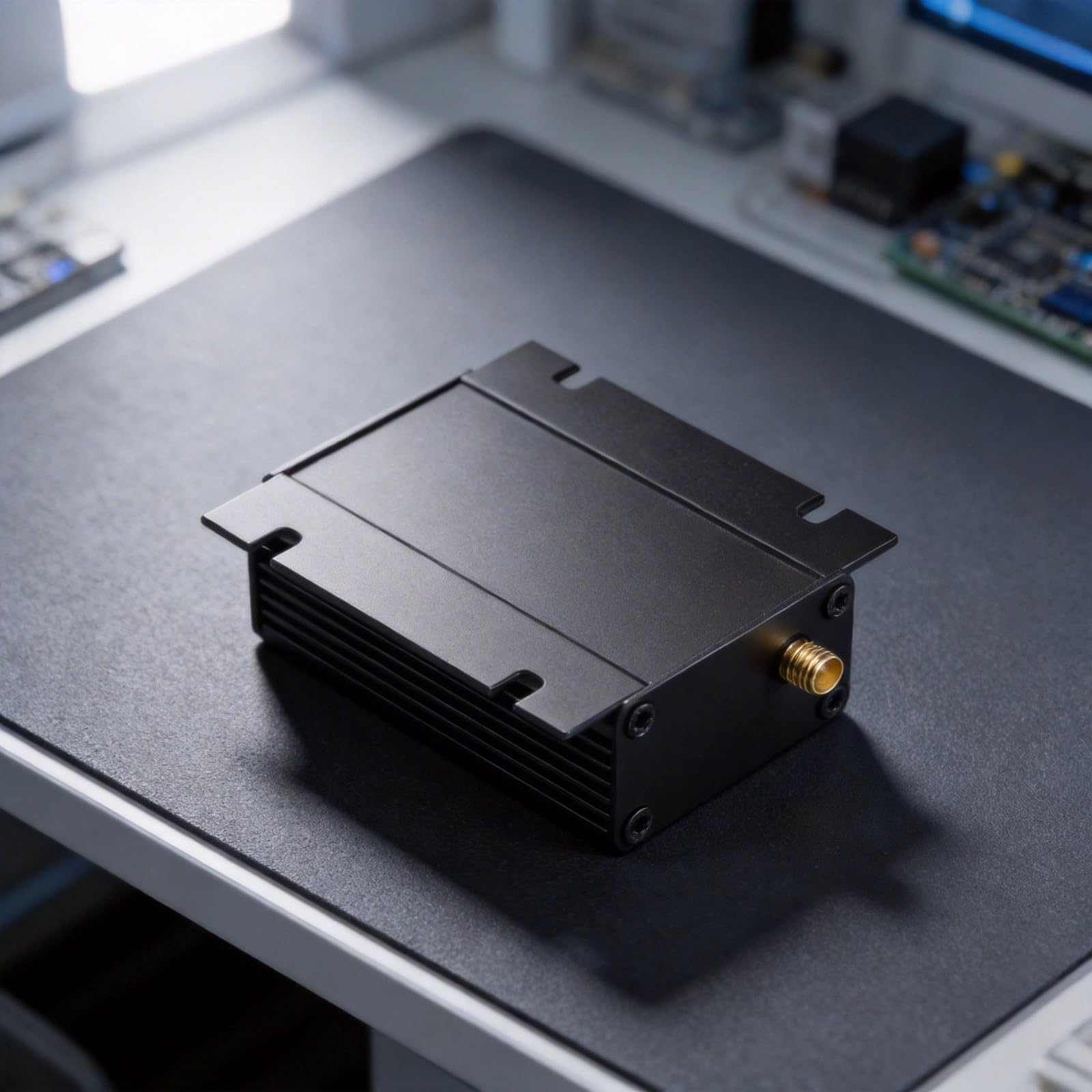 Rauschquelle 0,001–3000 MHz für Spektrum-Tracking, DC12V Netzteil mit SMA-Ausgang, Weißrauschen Generator aus Metall in Schwarz für Labor und Messtechnik