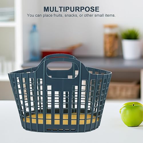 Miniatura 5 de Luxshiny Cesta de compras de plástico, 2 unidades, organizador de plástico, cestas de almacenamiento con asas, organizador de contenedores portátil