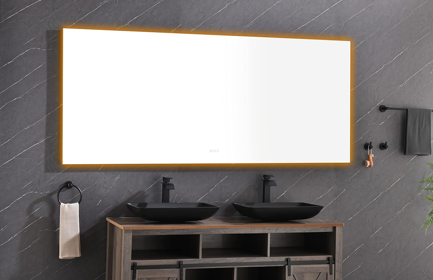 Bathroom led Mirror is Multi-Functional and Each Function is Controlled by a Smart Touch Button.