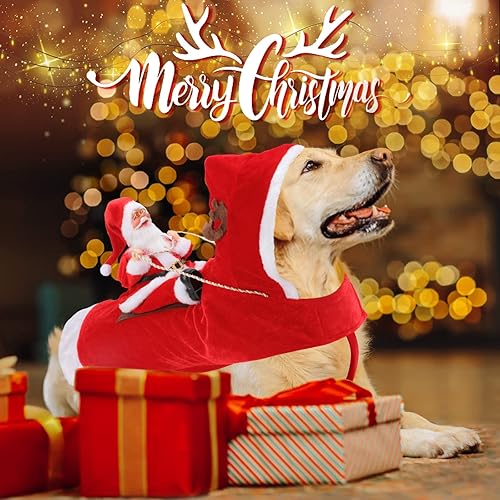 Miniatura 2 de BWOGUE - Ropa de navidad para mascotas, disfraz de Papá Noel, cosplay para fiestas, disfraces de perros y gatos, pequeños, medianos y grandes