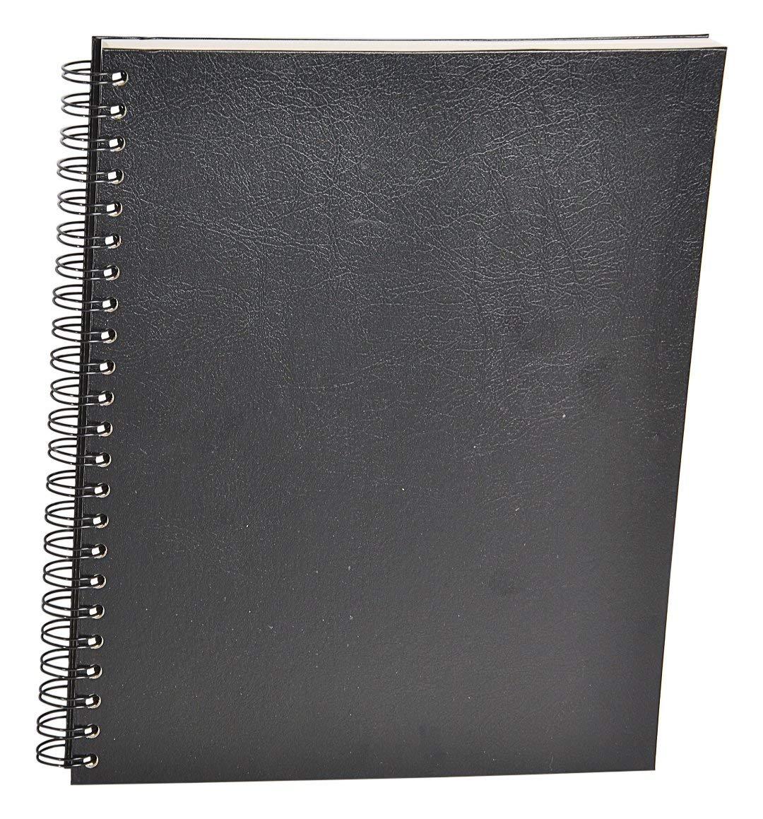 Clairefontaine 96666C Carnet Spiralé Esquisse - 100 Feuilles Papier Dessin Ivoire au Grain Très Léger - Feuilles Détachables - 24x30 cm 90g - Couverture Noire Imitation Cuir