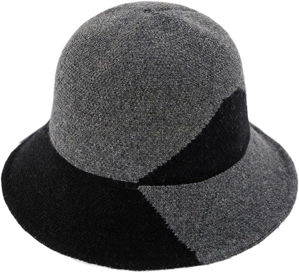 Warm Knitted Hat Ladies Versatile Fisherman Dating Colorblock