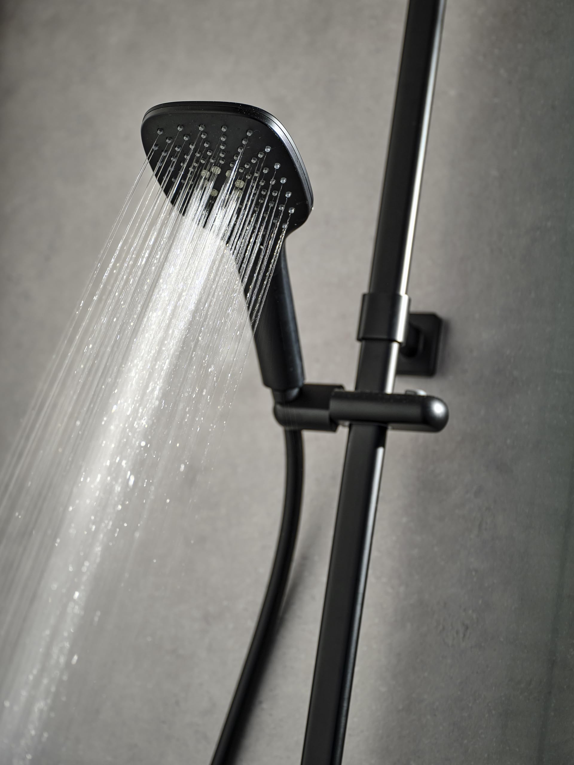 Triton Showers Velino Cool Touch Bar Deviatore | Set miscelatore termostatico | Nero | Soffione doccia a pioggia | Tecnologia Cool Touch | Doccia a mano | Doccia a mano | Doccia anti scottatura | Kit
