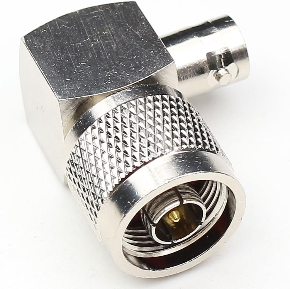 BNC Female to N Male Right Angle Adapter RF Coax Coaxial Connector 2Packs