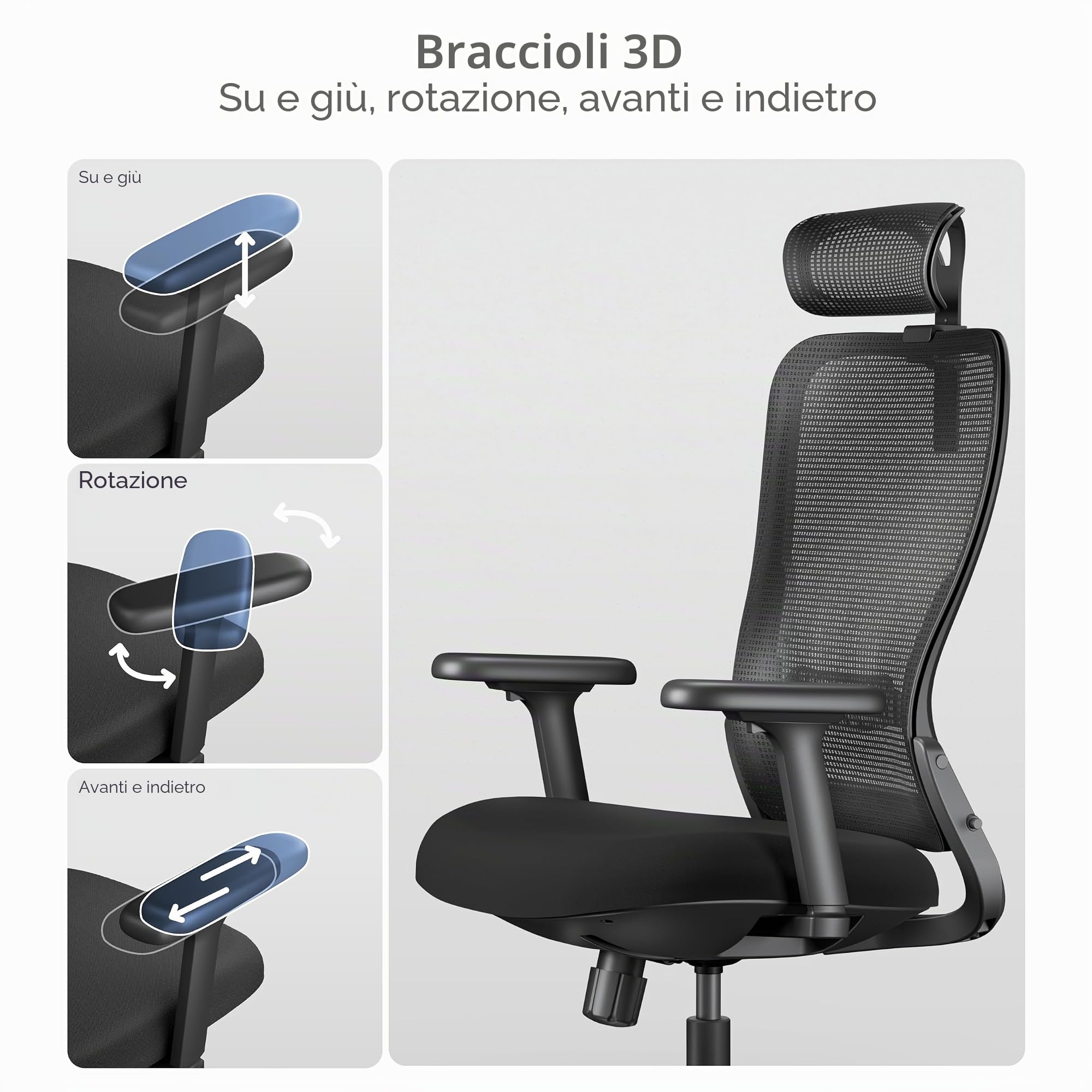 Tervo Modello Y, Sedia da ufficio pieghevole per piccoli spazi, sedia da gioco per adulti e bambini, sedia ergonomica in rete, sedia da scrivania pieghevole per casa e lavoro (modello Y, senza