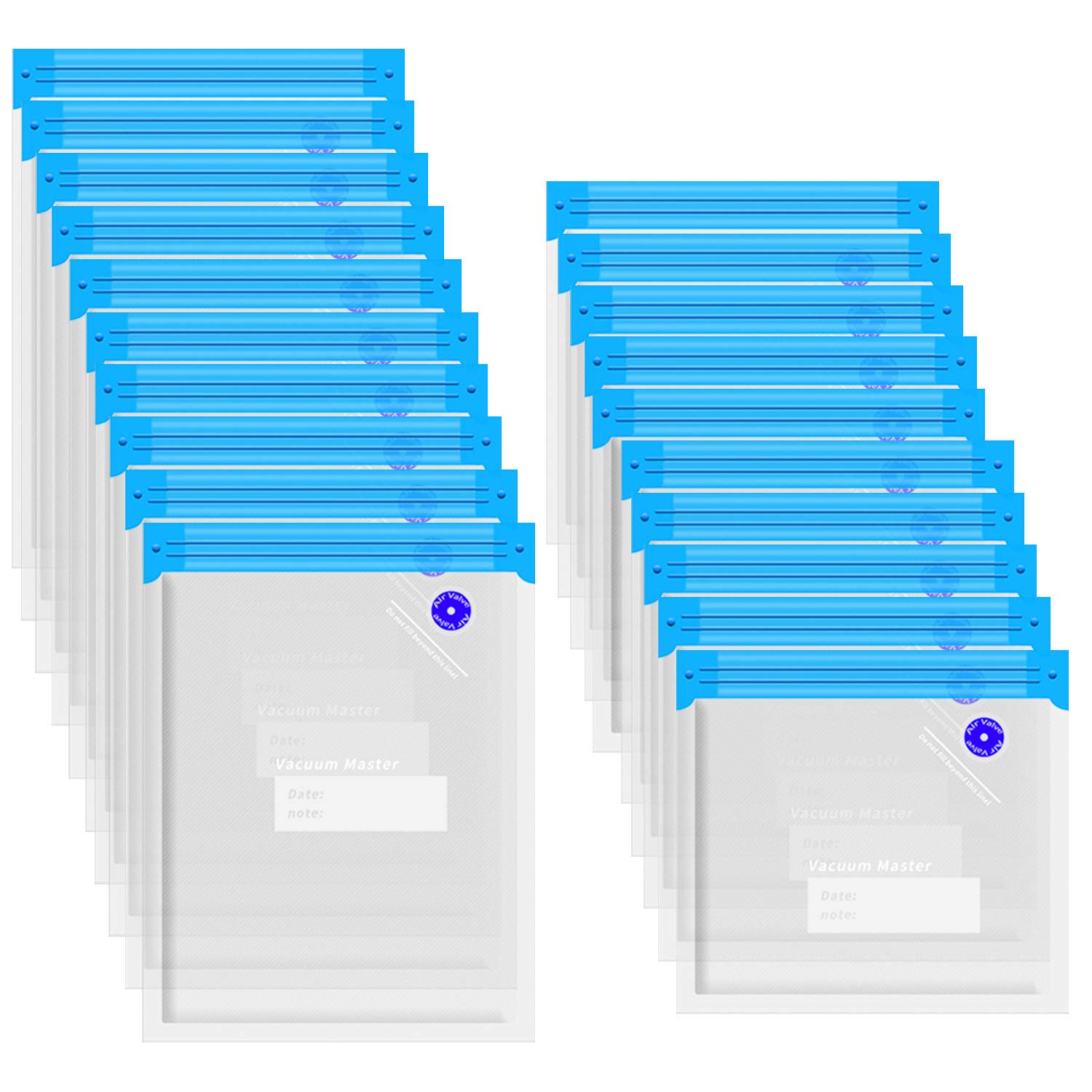 VMstr1-Quart BPA-Free Multilayer Construction Vacuum Zipper Bags, 20 Count