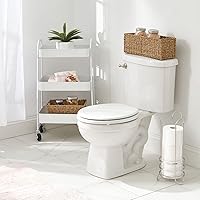 Vista 2 de mDesign Carritos de almacenamiento de metal con ruedas de 3 niveles, carrito organizador para baño, cocina, lavandería, oficina y habitaciones