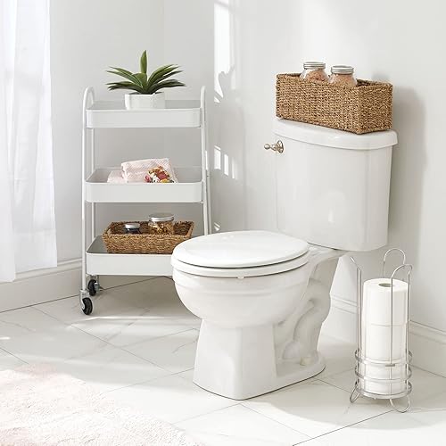 Miniatura 2 de mDesign Carritos de almacenamiento de metal con ruedas de 3 niveles, carrito organizador para baño, cocina, lavandería, oficina y habitaciones de