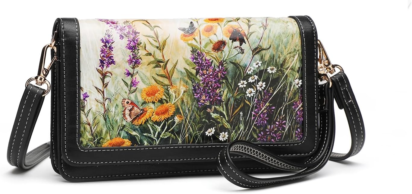 Crossbody Bags For Women Wristlet Wallet Phone Purse Shoulder handbags Multi-Function Small RFID Clutch Card Holder…