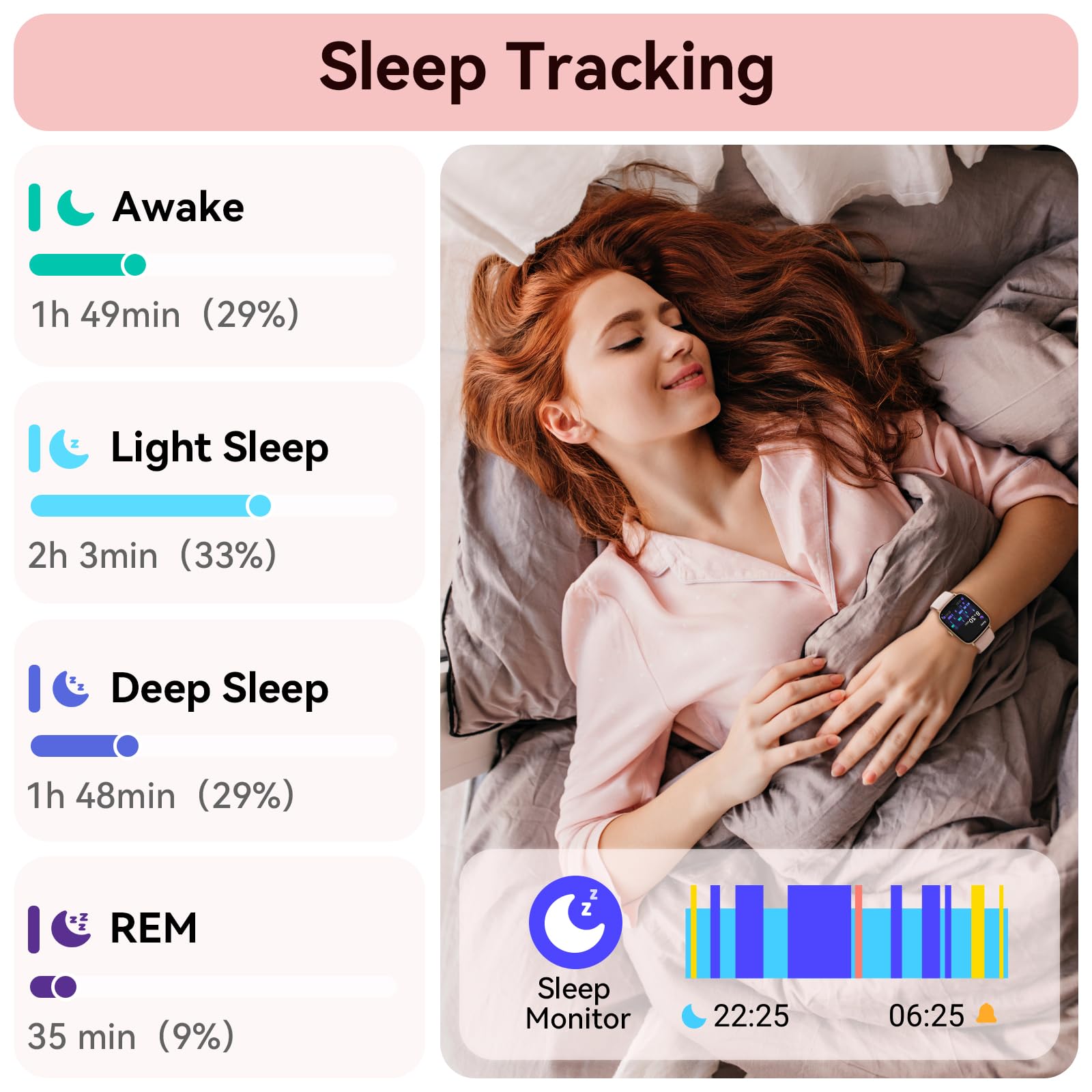 Tensky Smart Watch for Women/Men Android & iPhone, 1.85" Touch Screen Fitness Tracker with Answer/Make Call, IP68 Waterproof 24/7 Health/Sleep Monitor, Pedometer, 100+ Sport Modes (2 Bands)