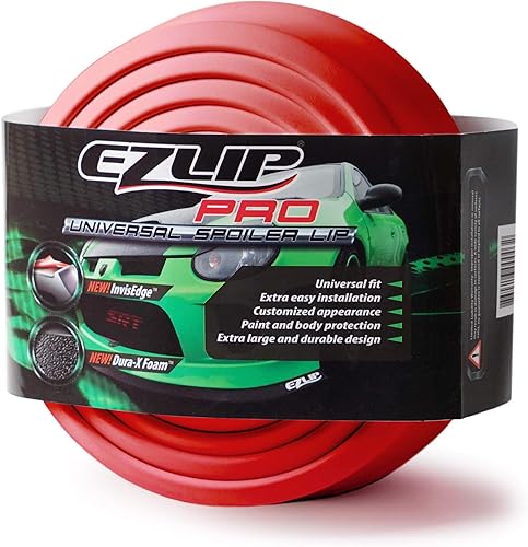 EZ Lip PRO El alerón de labios original de ajuste universal de 2 pulgadas, accesorio de coche para proteger y personalizar tu viaje, color rojo