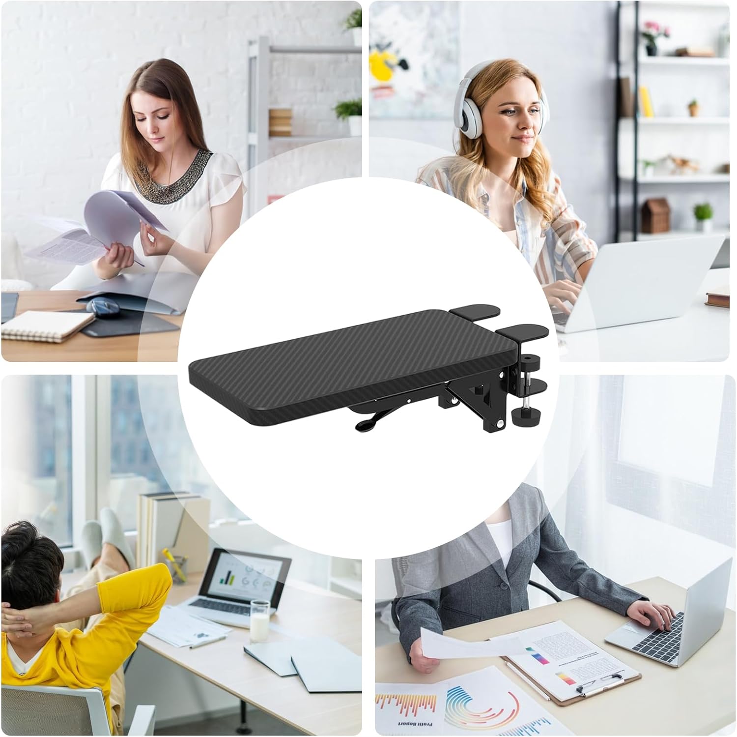 デスク用コンピュータアームレスト - 折りたたみ人間工学的パッド ドリル不要 | デスクリストレスト 肘サポートエクステンダー |