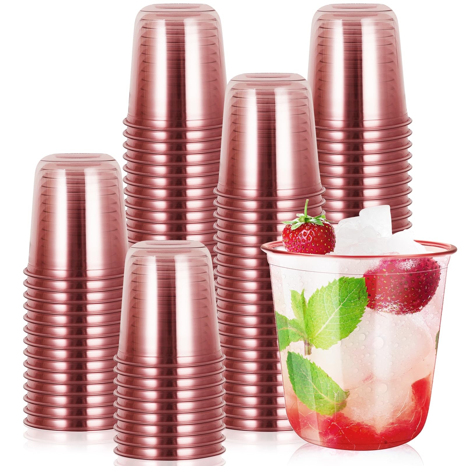 Disposable Stemless Glasses 12oz Crystal Plastic Cups Disposable Cold Party Drinking Cups Wine Glasses for Meeting Weddings Birthdays Cocktail Christmas Party Supplies (Clear, 50 Pcs) — Amazon image 9
