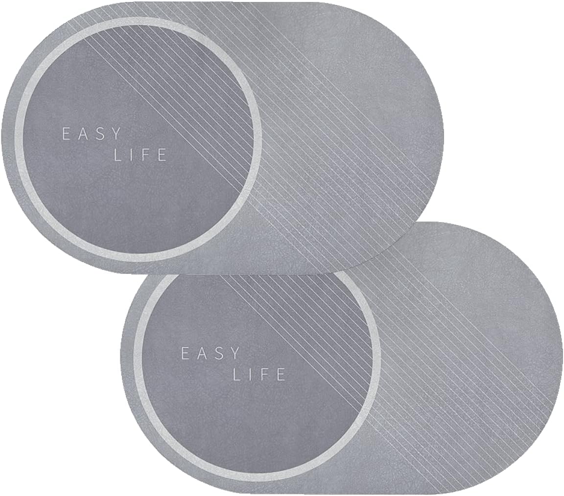 Paratoland Pack 2 Non Slip Bath Mat for Bathroom - 50 x 80 cm Anti Slip Bathroom Mat for Home - Ultra Water Absorbent Bathroom Rug - Machine Washable Bath Rug for Bathroom (Tech Grey, Pack 2)