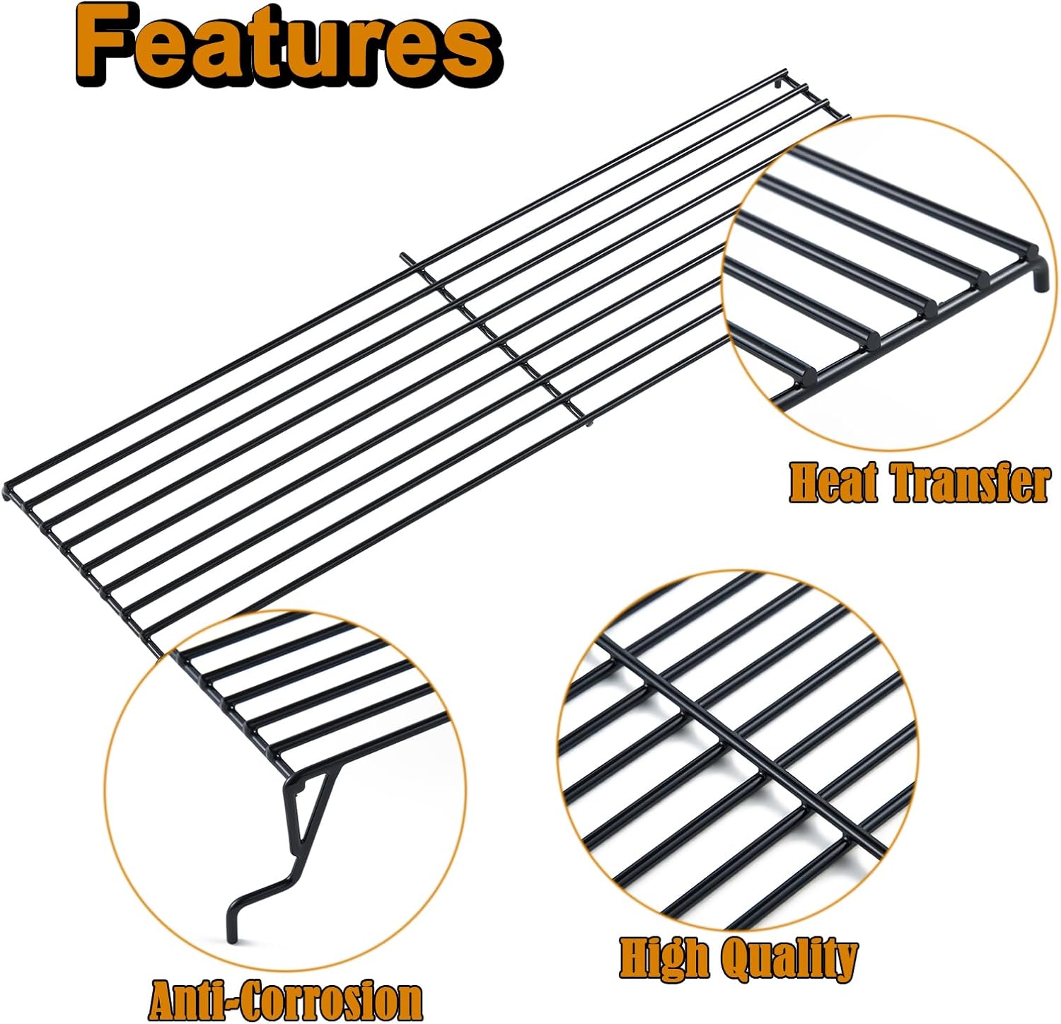 G515-00B8-W1 Warming Rack Grill Replacement Parts for Charbroil Upper Rack 463244012 463215513 463215515 463257110 463270912 463215514 463244011 463225315 463257111 Warming Shelf Grate Swing Away Grid