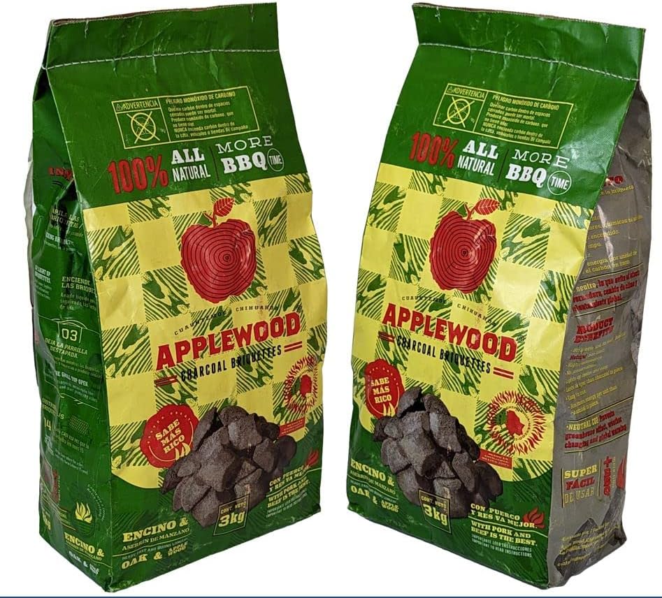 13lb Oak & Applewood Charcoal Briquettes - All Natural Wood Charcoal for Grilling - Premium BBQ Briquettes - Quick Light, Pure Hardwood - Long Burning, Rich Smoky Flavor - by Billy Buckskin