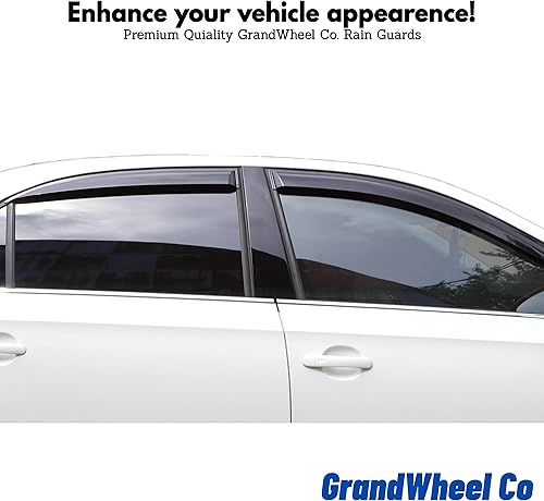 Miniatura 4 de GrandWheel Co - Cinta teñida de humo en la visera de ventilación de ventana lateral, deflectores de lluvia compatibles con Dodge Ram 2009 2018 1500