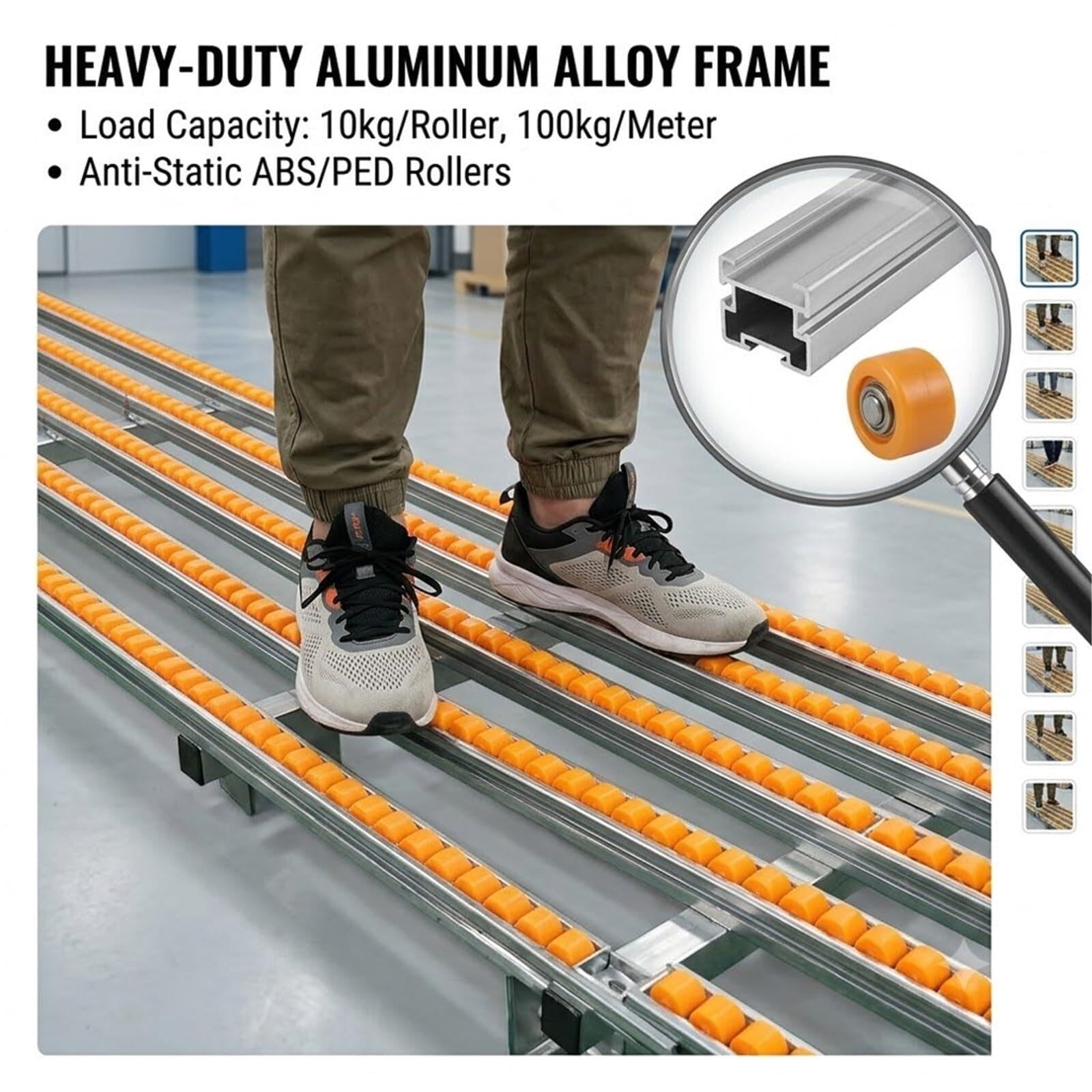 Röllchenleiste Aluminium Antistatisch Förderschiene ABS Schwerlast 100kg/m