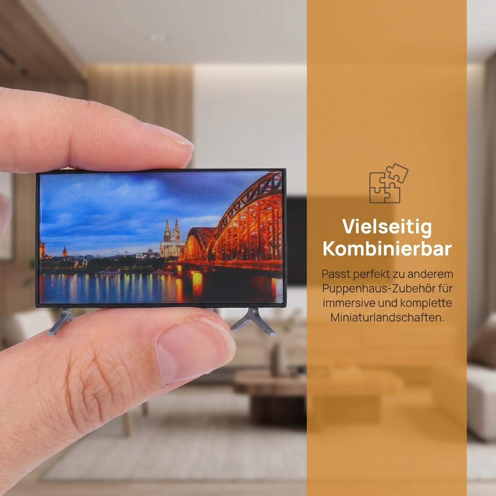 JOP Télévision miniature TV 1:12 avec accessoires de décoration de