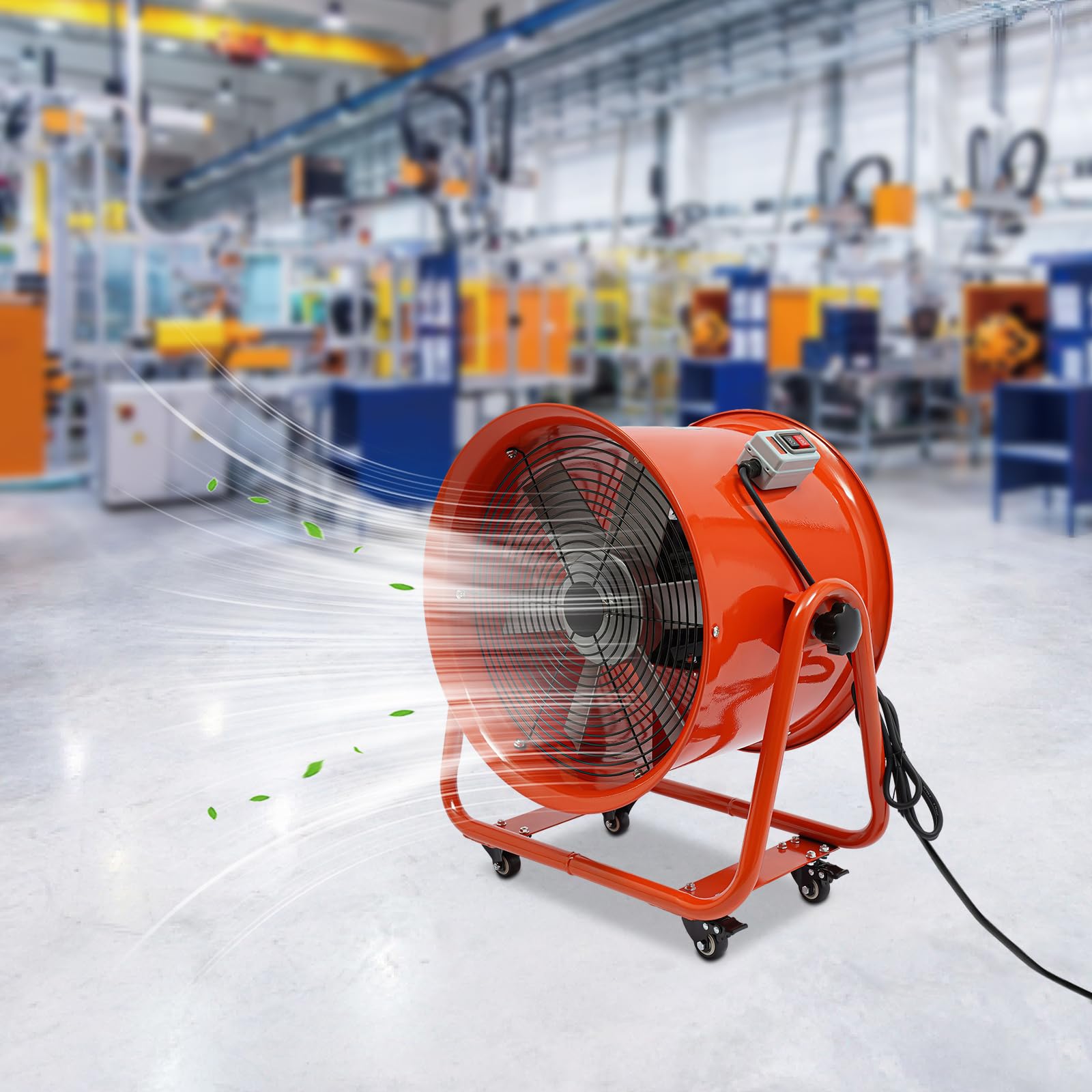 Industrieventilator 1100W Axialventilator Ø400mm 2800rpm 13600m³/h Geräuscharm 75dB Radialgebläse