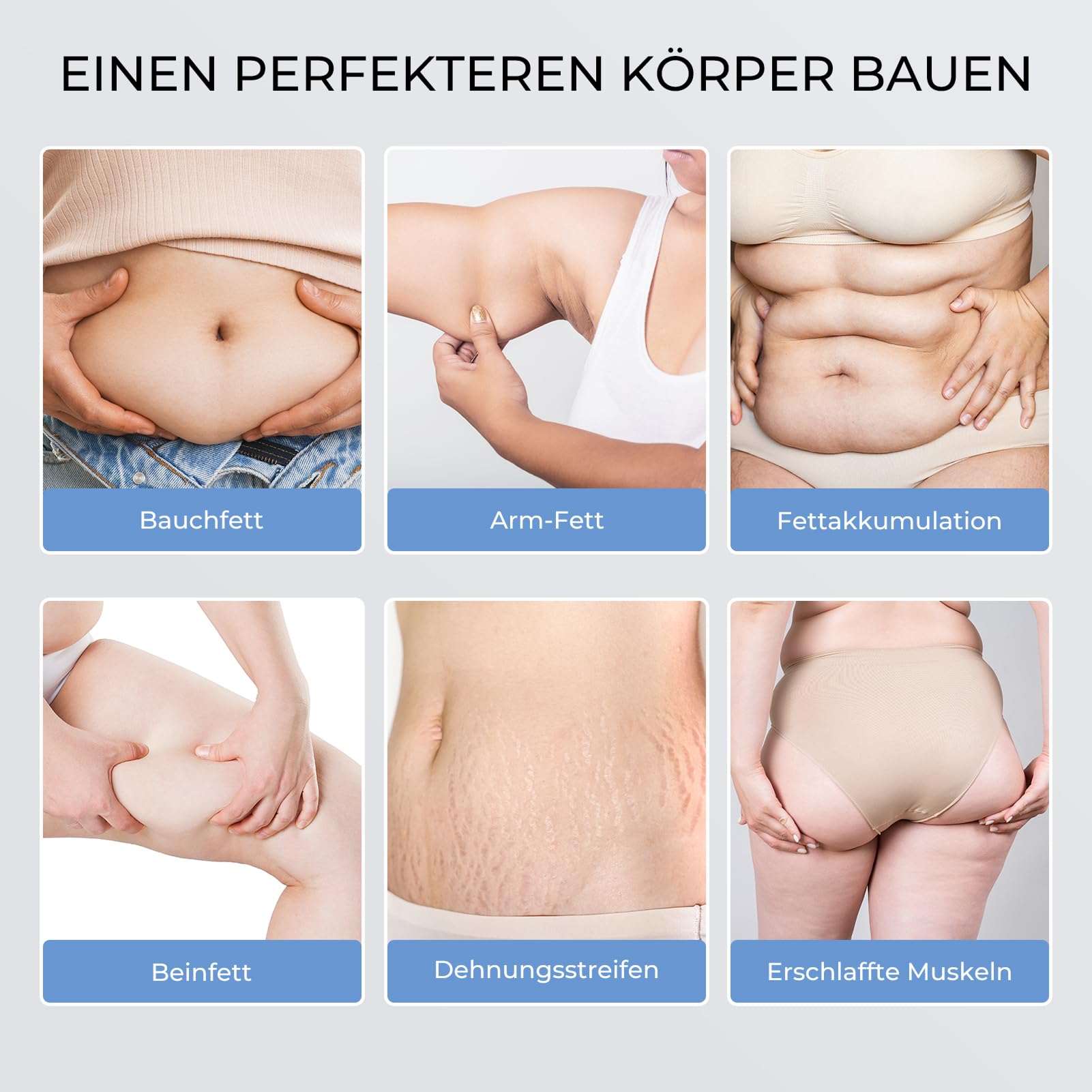 Massagegerät Cellulite Massage Anti Handmassagegerät, VerfüGt über 4 MassageköPfe mit GrößEren Bereichen für Bauch, Taille, Arme, Beine, Gesäß, Weihnachtsgeschenke (Blau)