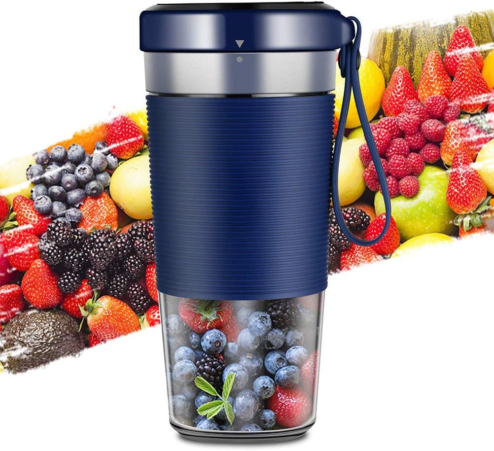 Portable Juice Cup, Portable Blender Juicer Maker Mixer Fruit Smoothie Bottle Cup USB Rechargeable, Baby Food Mixer, Juice Extractor for Household, Travel, Outdoor, 380ml, FDA, BPA Free