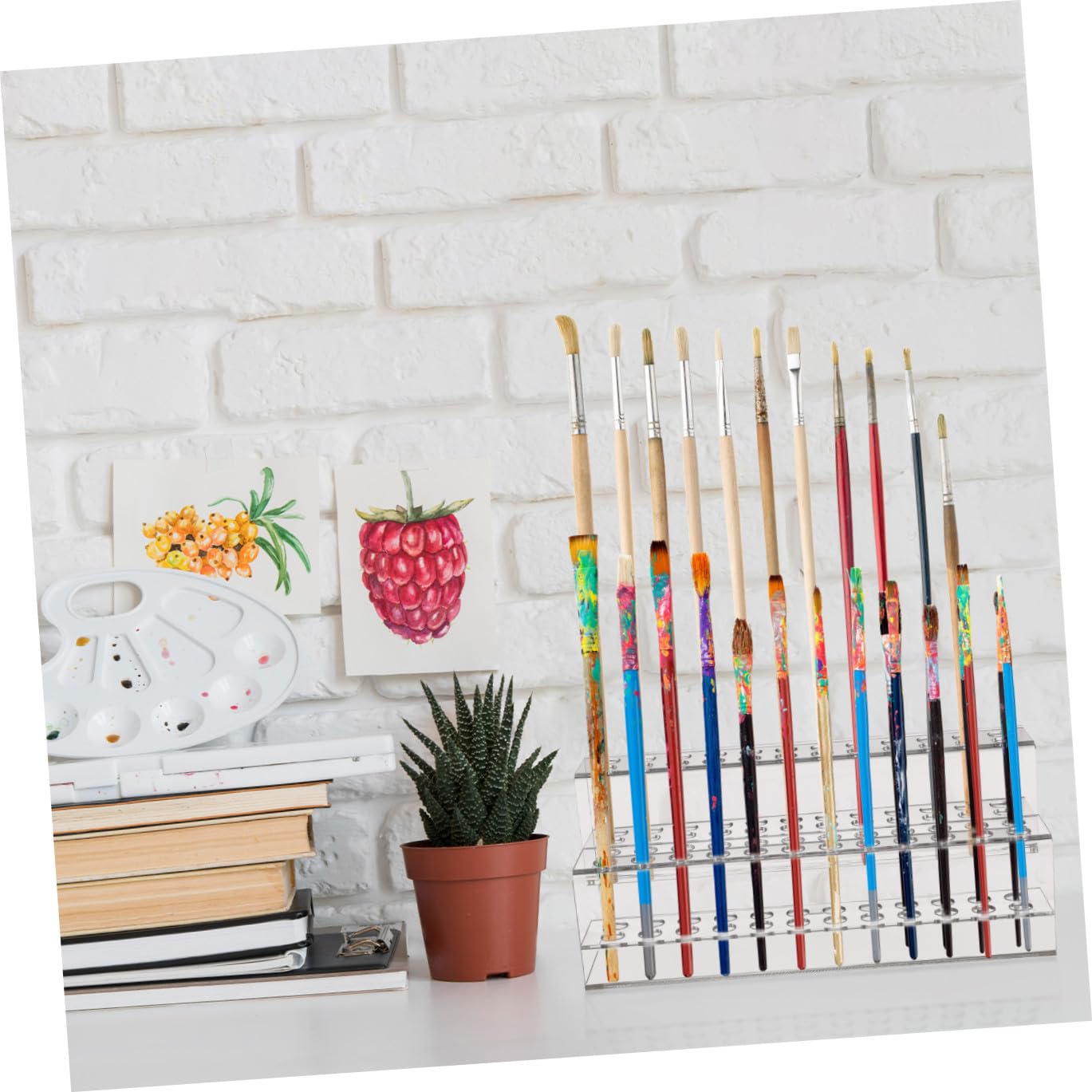 Alipis Portapenne da Scrivania 48 Slot in Plastica Durevole 94X41X35 Pollici Porta Pennelli e Matite per Casa e Studio Multifunzione