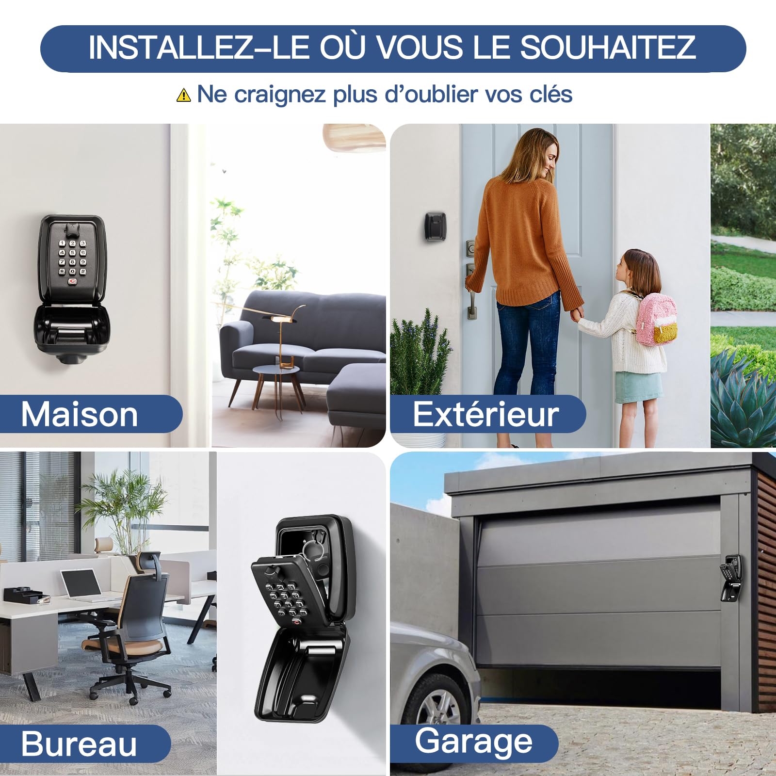 Boite a Clefs Securisee Exterieur, Grande Boite a Cle Murale avec Code 12 Boite a Clef Étanche et Antirouille Chiffres Boite à Clé Sécurisée Coffre a Clef Murale pour Maison Usine Garage