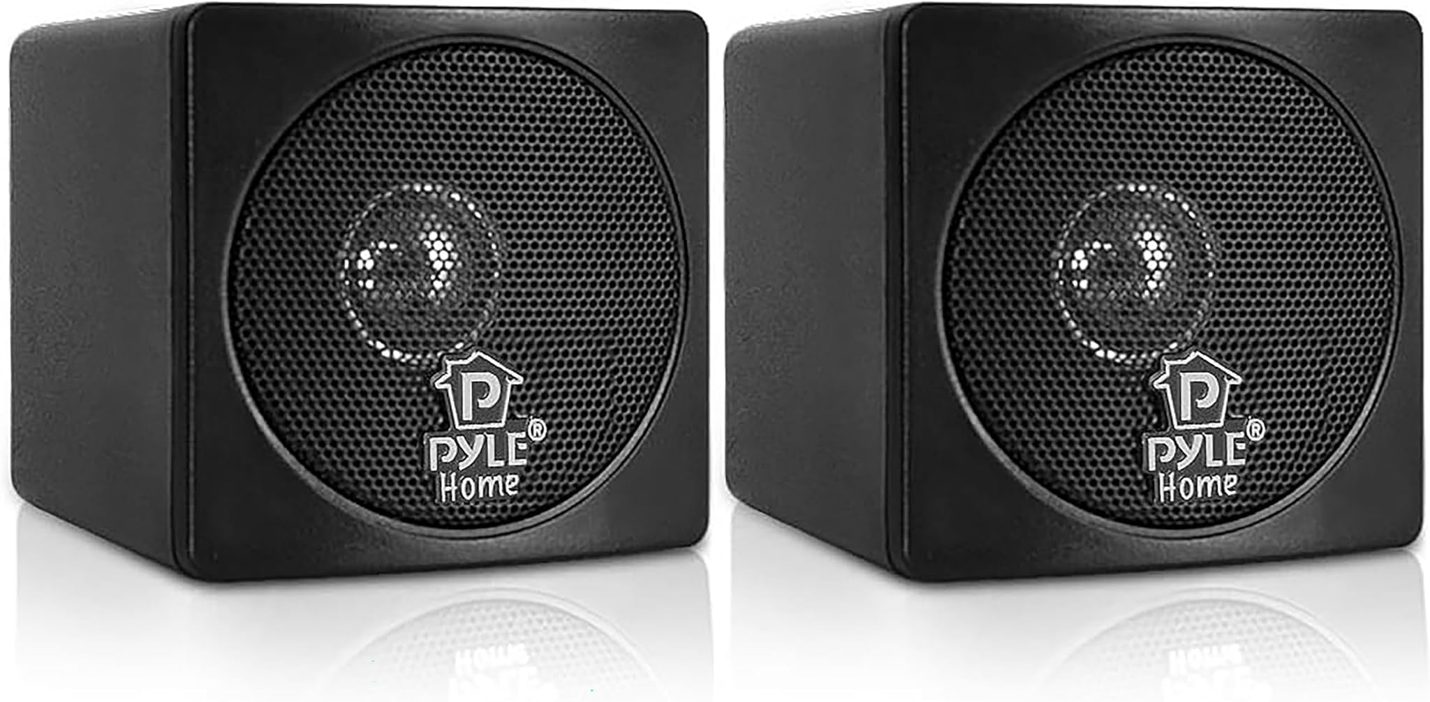 Pyle 最大100w ミニキューブ型フルレンジスピーカー ペア 3インチ ブックシェルフ スピーカー 周波数応答 90 Hz ...