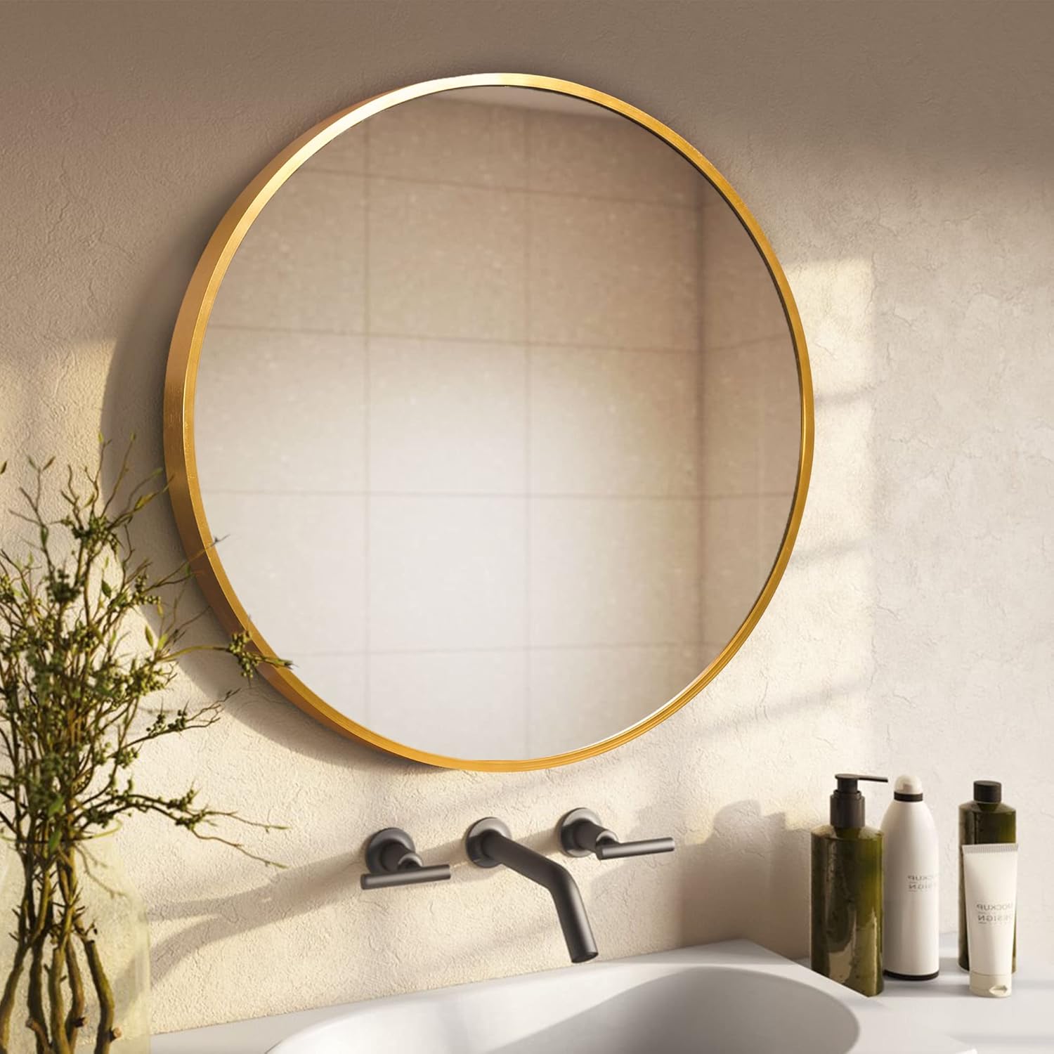NeuType Round Wall Mirror Large Circle Mirrors for Wall